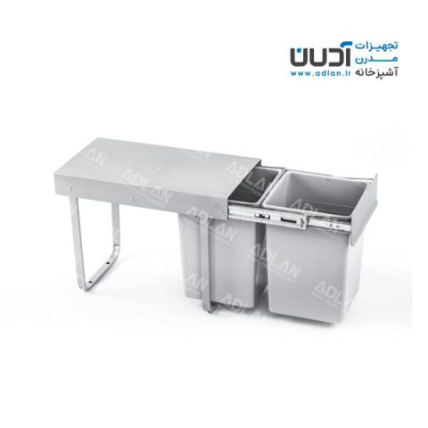 سطل زباله آدلان دو مخزنه ریلی کوچک (24 لیتری) – کد 808