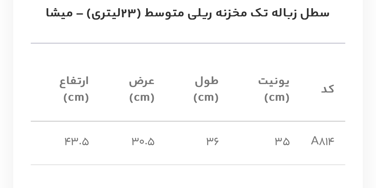 سطل زباله تک مخزنه ریلی متوسط آدلان (23لیتری) – میشا ۸۱۴